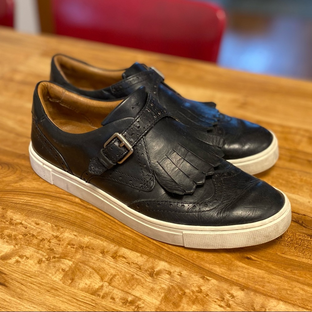 Black Leather Frye Gemma Kilte Shoes